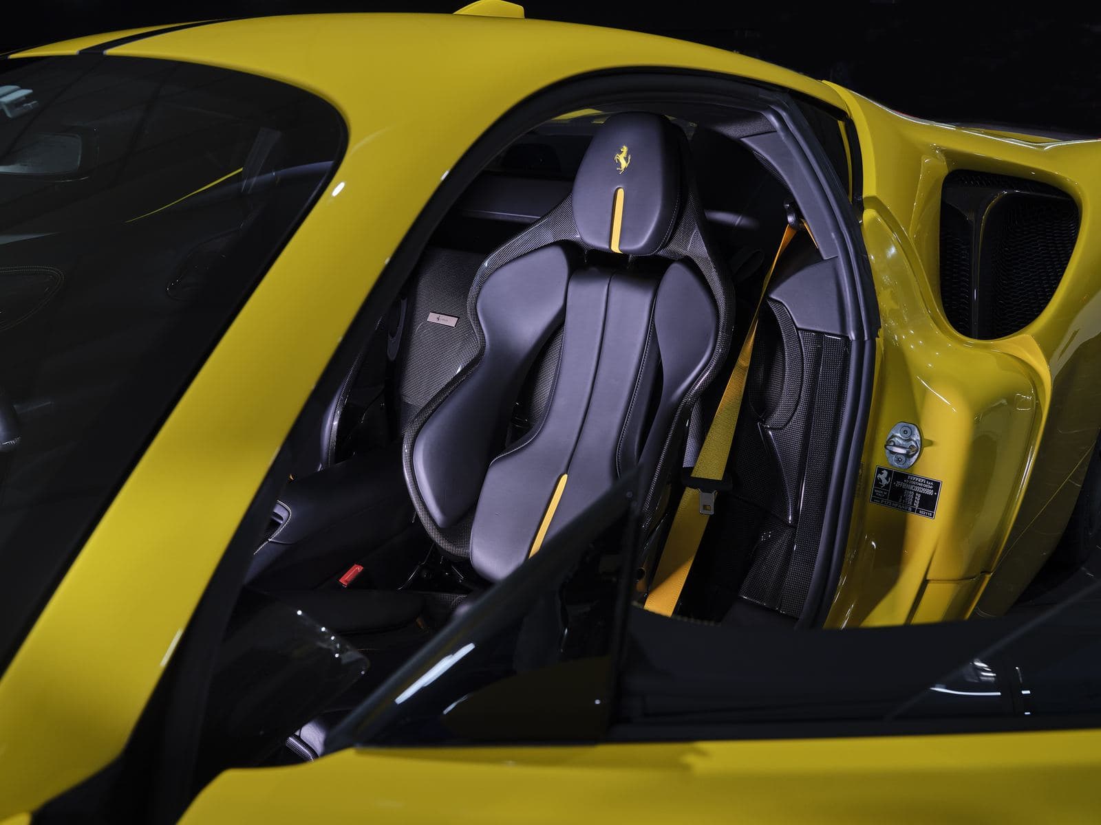 Ferrari SF90 with the door raised