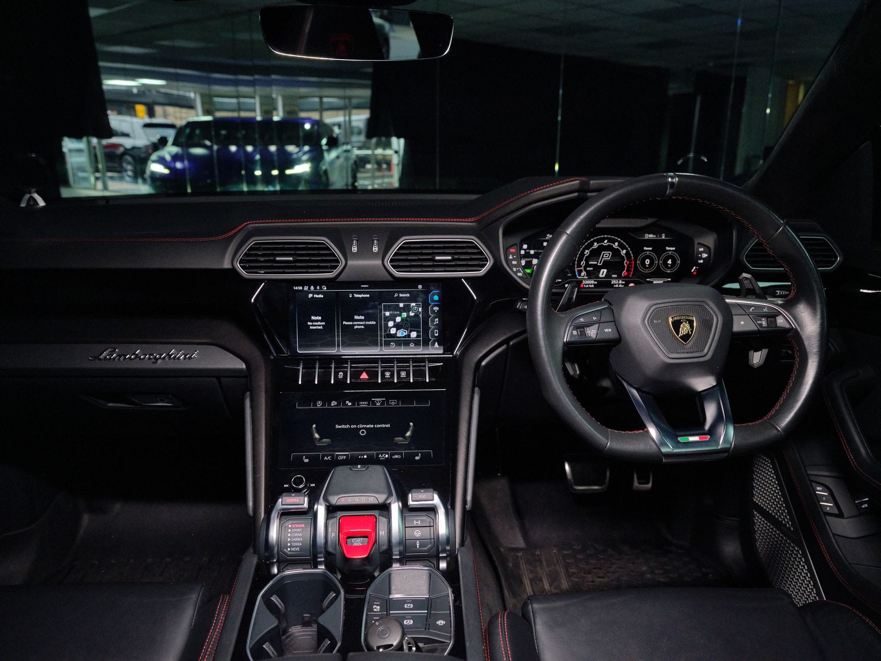 The cockpit of a Lamborghini Urus